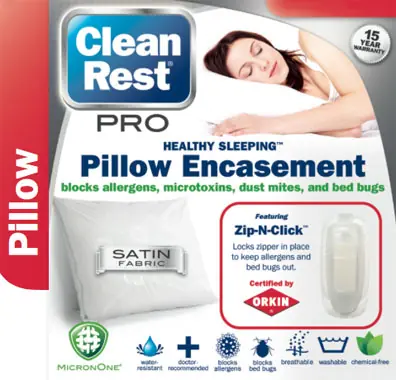 CleanRest Pro, Queen Pillow Encasement – 20″x30″