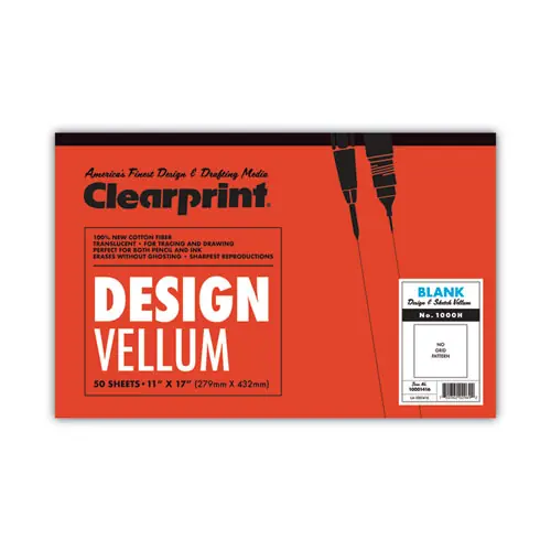Clearprint® Design Vellum Paper, 11 x 17, Translucent White, 50 Sheets