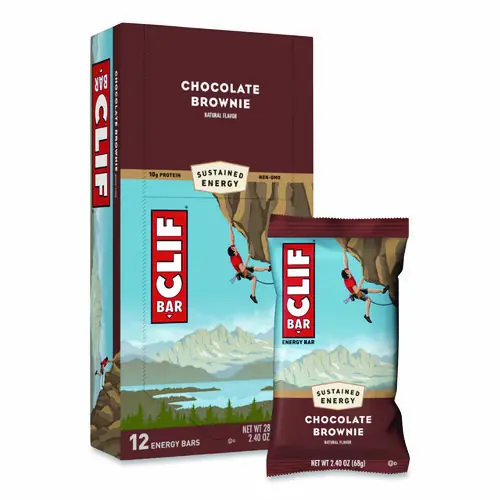 CLIF® Bar Energy Bar, Chocolate Brownie, 2.4 oz, 12 Bars/Box