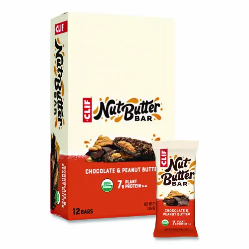 CLIF® Bar Nut Butter Filled Energy Bar, Chocolate Peanut Butter, 1.76 oz, 12 Bars/Box