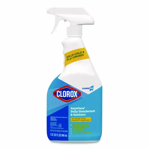 Clorox® Anywhere Daily Disinfectant and Sanitizer, Unscented, 32 oz Spray Bottle