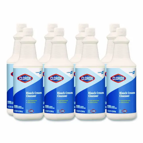 Clorox® Bleach Cream Cleanser, Fresh Scent, 32 oz Bottle, 8/Carton