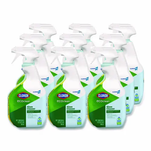 Clorox® Clorox Pro EcoClean Glass Cleaner, Unscented, 32 oz Spray Bottle, 9/Carton