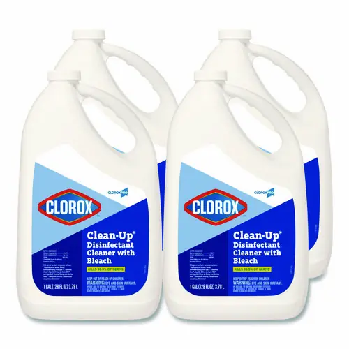Clorox® CloroxPro Clean-Up Disinfectant Cleaner with Bleach, 128 oz Refill Bottle, 4/Carton