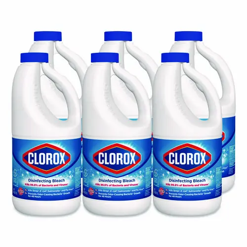 Clorox® Concentrated Regular Disinfecting Bleach, 43 oz Bottle, 6/Carton