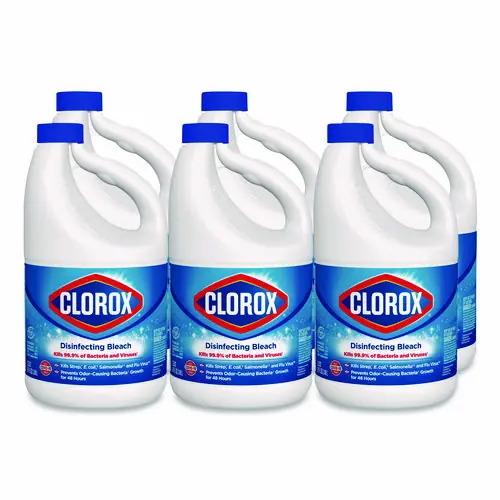 Clorox® Concentrated Regular Disinfecting Bleach, 81 oz Bottle, 6/Carton