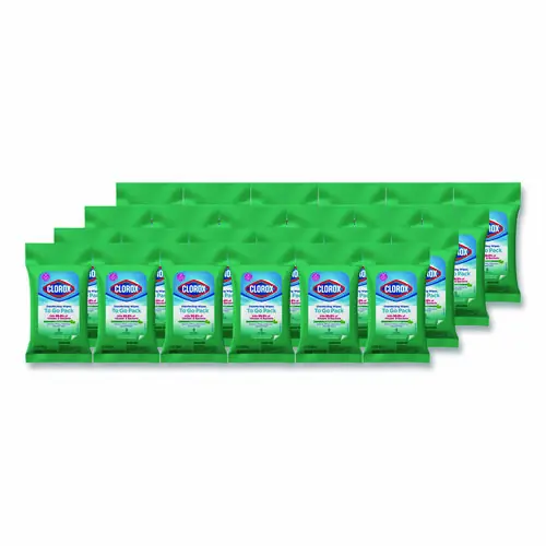 Clorox® Disinfecting Wipes, On the Go Bleach Free Travel Wipes, Fresh Scent, White, 9 Wipes/Pack, 24 Packs/Carton