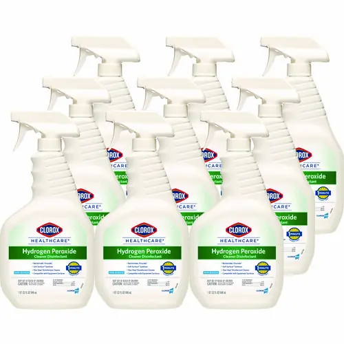 Clorox Healthcare® Hydrogen-Peroxide Cleaner/Disinfectant, 32 oz Spray Bottle, 9/Carton