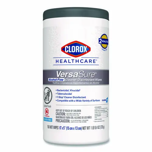Clorox Healthcare® VersaSure Cleaner Disinfectant Wipes, 150 Towels, 6" x 5", Fragranced, White