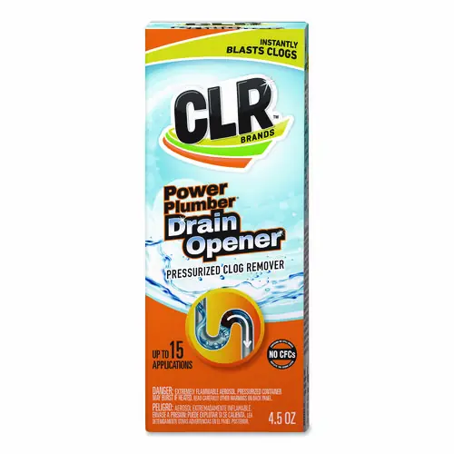 CLR® Clog-Free Drain Cleaner, 4.5 oz Aerosol Spray, 6/Carton