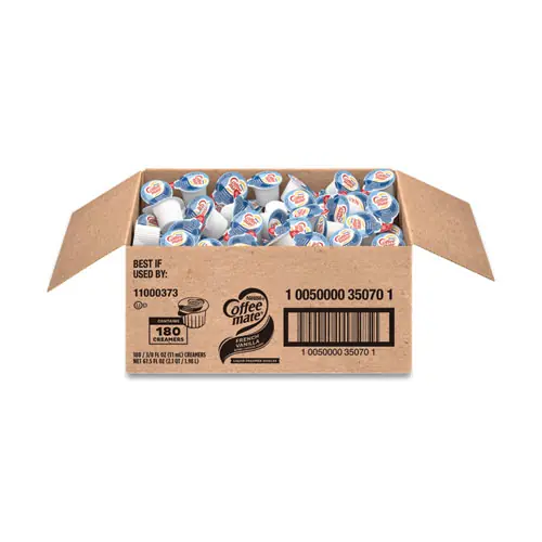 Coffee mate® Liquid Coffee Creamer, French Vanilla, Mini Cups, 180/Carton