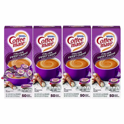 Coffee mate® Liquid Coffee Creamer, Italian Sweet Cream, 0.38 oz Mini Cups