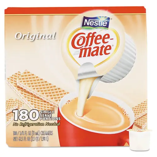Coffee mate® Liquid Coffee Creamer, Original, 0.38 oz Mini Cups, 180/Carton