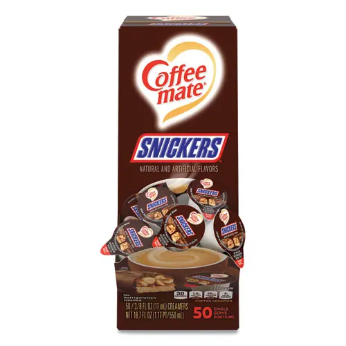 Coffee mate® Liquid Coffee Creamer, Snickers, 50 Mini Cups (0.38 oz each)