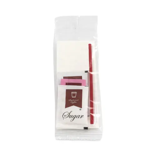 Coffee Pro Economy Coffee Condiment Kit, 500/Carton