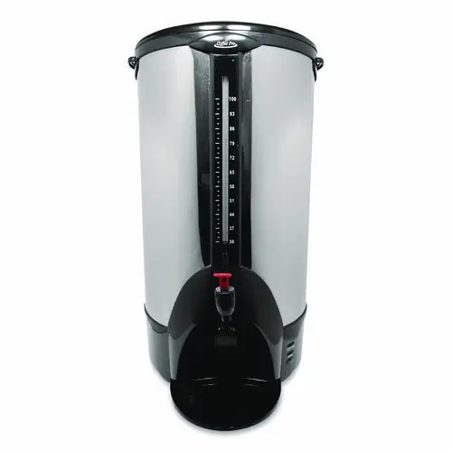 Coffee Pro Home/Business 100-Cup Double-Wall Percolating Urn, Stainless Steel