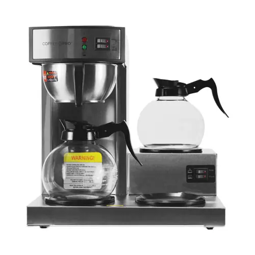 Coffee Pro Three-Burner Low Profile Institutional Coffee Maker, Stainless Steel