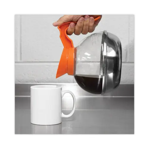 Coffee Pro Unbreakable Decaffeinated Coffee Decanter, 60 oz, Orange Handle