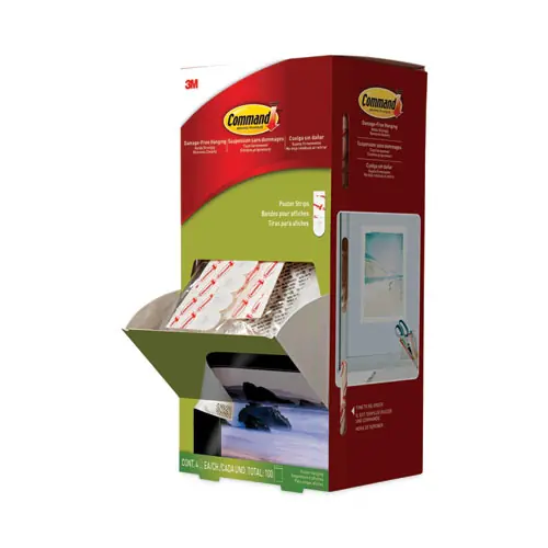 Command™ Poster Strips, Removable, 4/Pack, 100 Packs/Carton