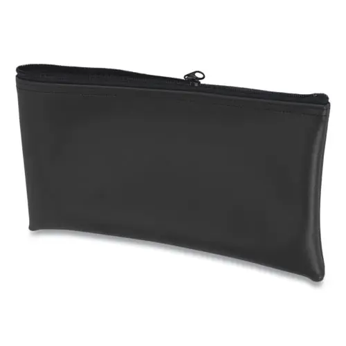 CONTROLTEK® Fabric Deposit Bag, Vinyl, 6 x 11 x 1, Black