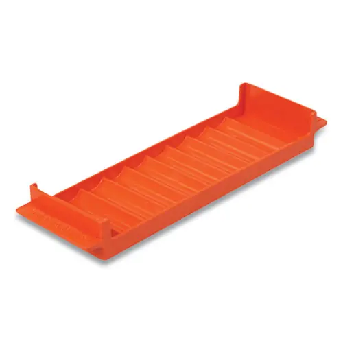 CONTROLTEK® Stackable Plastic Coin Tray, Quarters, 10 Compartments, Orange