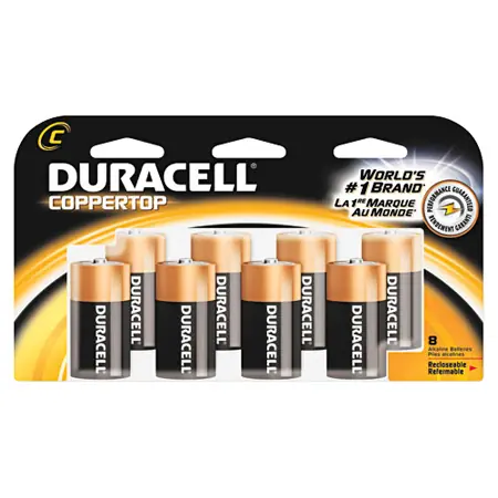 Coppertop Alkaline C-Cell Batteries 8-Pack Reclosable