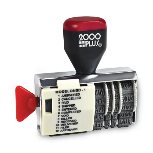 COSCO 2000PLUS® Dial-N-Stamp, 12 Phrases, Five Years