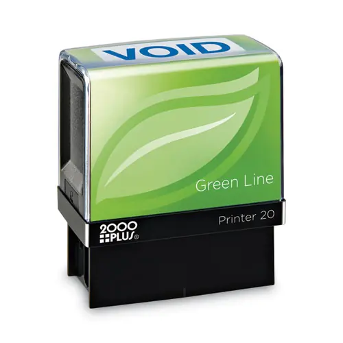 COSCO 2000PLUS® Green Line Message Stamp, Void, 1.5 x 0.56, Blue