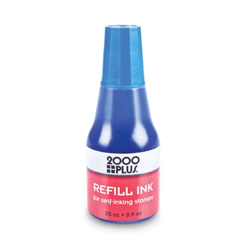 COSCO 2000PLUS® Self-Inking Refill Ink, Blue, 0.9 oz Bottle