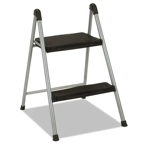 Cosco® Folding Step Stool, 2-Step, 200 lb Capacity, Platinum/Black