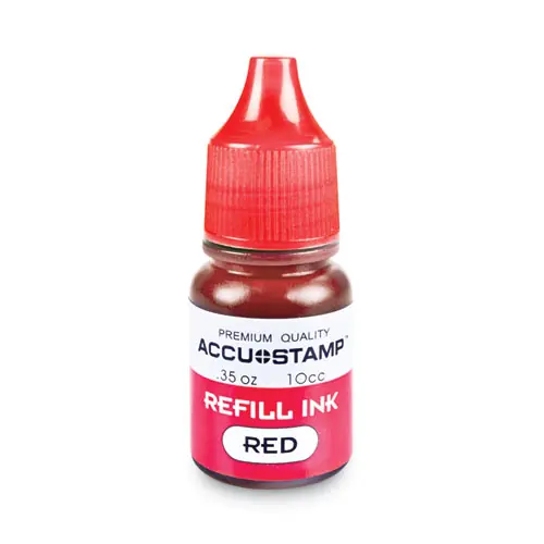 COSCO ACCU-STAMP Gel Ink Refill, Red, 0.35 oz Bottle