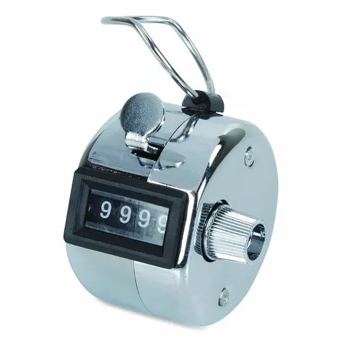 COSCO Crowd Control Hand Tally Counter, Registers 0-9999, Chrome