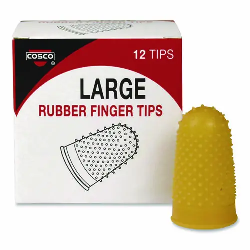 COSCO Fingertip Pads, Size 12, Large, Amber, 12/Pack