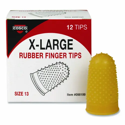 COSCO Fingertip Pads, Size 13, Extra Large, Amber, 12/Pack