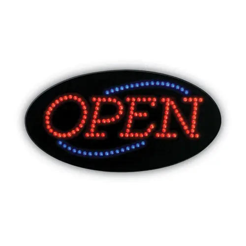 COSCO LED OPEN Sign, Red and Blue Graphics