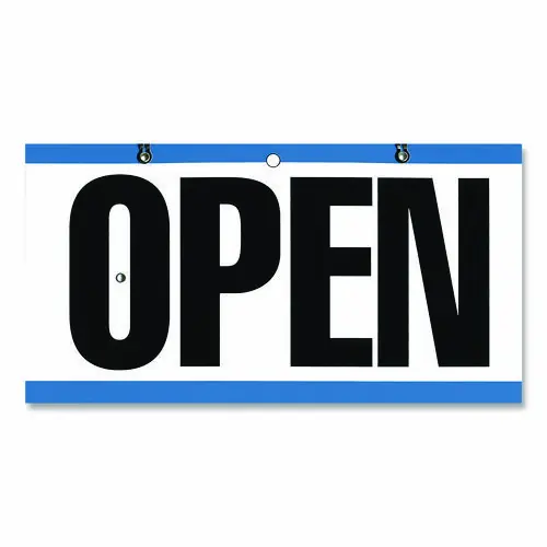 COSCO Open/Closed Outdoor Sign, 11.6 x 6, Blue/White/Black
