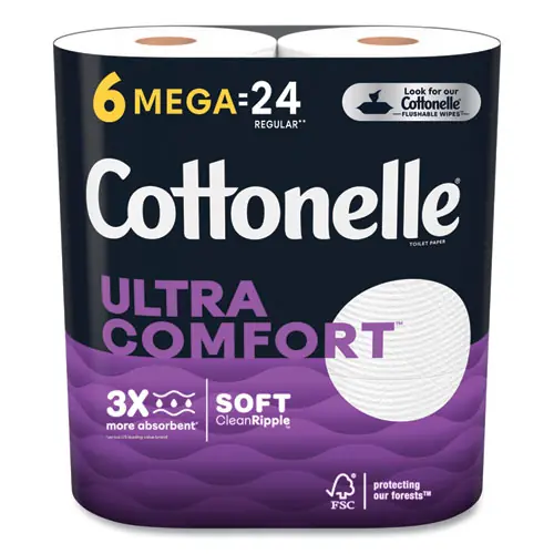 Cottonelle® Ultra ComfortCare Toilet Paper, 2-Ply, Mega Rolls, White, 284 Sheets/Roll, 6 Rolls/Pack, 36 Rolls/Carton