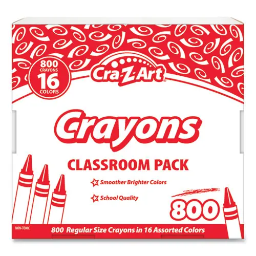Cra-Z-Art® Crayons, 16 Assorted Colors, 800/Pack