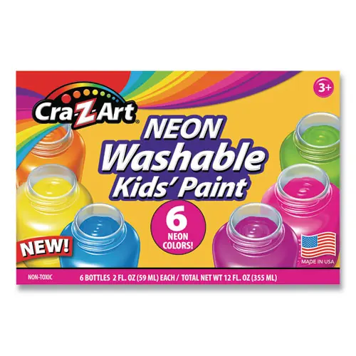 Cra-Z-Art® Neon Washable Kids' Paint, 6 Assorted Neon Colors