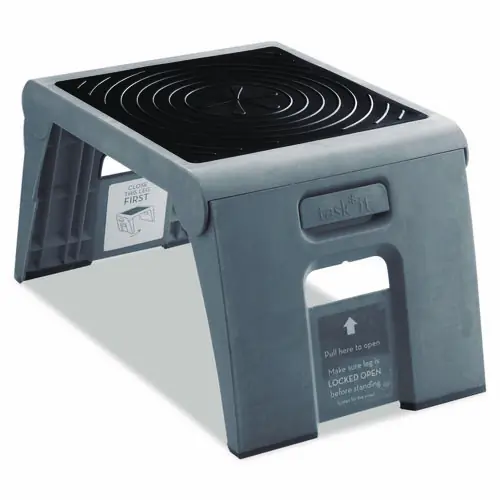 Cramer® Folding Step Stool, 1-Step, Slate, 300 lb Capacity