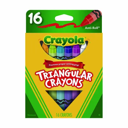 Crayola® 16-Color Triangular Crayons, Assorted, 16/Box