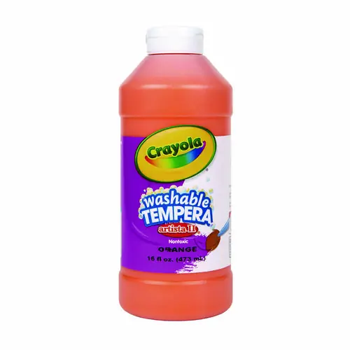 Crayola® Artista II Washable Tempera Paint, Orange, 16 oz Bottle