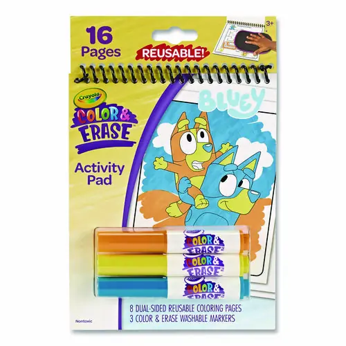 Crayola® Bluey Color and Erase Reusable Activity Pad with 16 Coloring Pages and 3 Markers