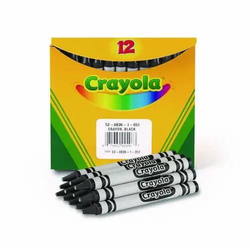 Crayola® Bulk Crayons, Black, 12/Box