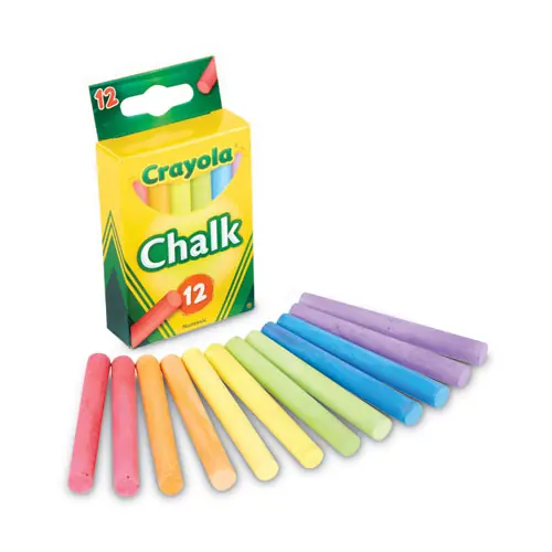 Crayola® Chalk, 6 Assorted Colors, 12 Sticks/Box
