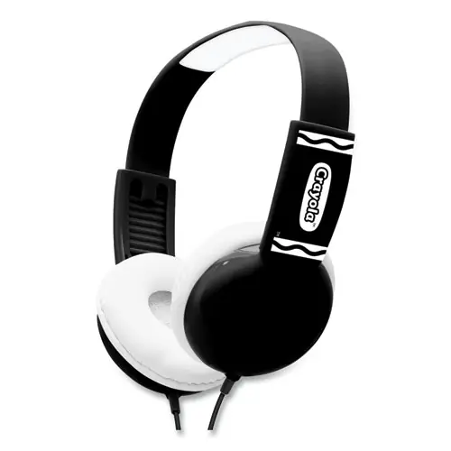 Crayola® Cheer Wired Headphones, Black/White