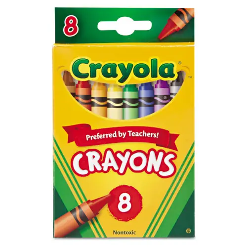 Crayola® Classic Color Crayons, Peggable Retail Pack, 8 Colors/Pack
