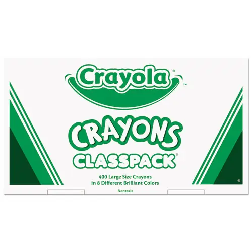 Crayola® Classpack Large Size Crayons, 400/Box, 50 Each of 8 Colors
