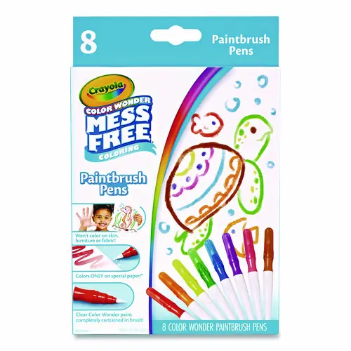 Crayola® Color Wonder Paintbrush Pens, Assorted Colors, 8/Pack