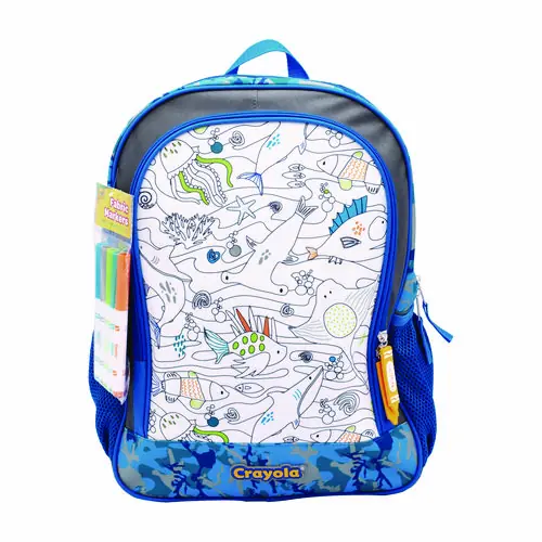 Crayola® Color-Your-Own Backpack, Oceanfront, Blue/Black